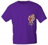 T-Shirt mit Print - Bär - Weihnachten - 12484 - versch. Farben zur Wahl - lila / L