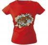 Girly-Shirt mit Print - Tiger - 10973 - versch. farben zur Wahl - Gr. S-XXL rot / L