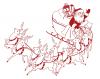 Wandtattoo Dekorfolie Weihnachtsmann mit Schlitten WD0813 -  verschiedene Farben und Größen zur Wahl