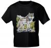 T-Shirt mit Print - Wolf - 10846 - versch. Farben zur Wahl - Gr. S-2XL schwarz / XL
