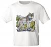 T-Shirt mit Print - Wolf - 10846 - versch. Farben zur Wahl - Gr. S-2XL weiß / XXL