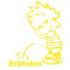 Pinkelmännchen-Applikations- Aufkleber - Schwaben - ca. 15 cm - 303624 gelb