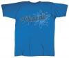 T-Shirt mit Vorder- und Rückenprint - Grüaß di - Pfüat di - 10498 blau - Gr. S-2XL