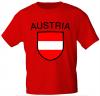 T-Shirt mit Print Flagge Fahne Austria Österreich - 76304 rot - Gr.S-3XL
