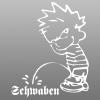 Pinkelmännchen-Applikations- Aufkleber - Schwaben - ca. 15 cm - 303624 schwarz