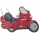 Aufnäher Applikation Spruch - Motorrad - 04719-1- Gr. ca. 11cm x 8cm in 2 Farben rot