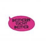 Aufnäher Patches Reiterin sucht Reiter Gr. ca. 7,5 x 4,5 cm 00539 Pink
