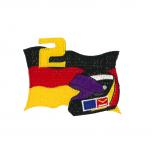 Aufnäher Patches Deutschlandflagge Helm 2 Gr. ca. 7,6 x 6,5 cm 05402