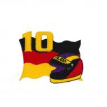 Aufnäher Patches Flagge Deutschland Helm 10  Gr. ca. 7,6 x 6,5 cm 05407