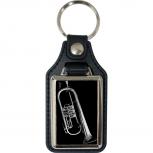 Leder-Schlüsselanhänger mit Motiv – Flügelhorn trad. – 06273 aus der Serie  ROCK YOU© MUSIC