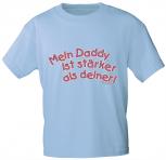 Kinder T-Shirt mit Aufdruck - Mein Daddy ist stärker als deiner - 06967 - hellblau - Gr. 86-164