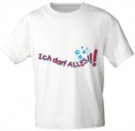 Kinder T-Shirt mit Aufdruck - Ich darf alles - 06981 - weiß - Gr. 86-164
