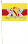 Stock-Fahne - Wappen Baden - Gr. ca. 40 x 30cm - 07559 - Flagge mit Holzstock