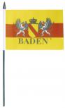Stock-Fahne - Wappen Baden - Gr. ca. 40 x 30 cm - 07933 - Schwenkfahne mit Holzstock - Fan-Flagge