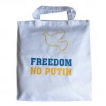 Baumwolltasche mit Print -FREEDOM No Putin - Solidarität mit Ukraine - 08823 Weiß