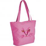 Lifestyle-Tasche mit Einstickung Cat Katze 08963 rosa designed bye Ticiana Montabri