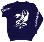 Sweatshirt mit Print - Tattoo Drache - 09036 - versch. farben zur Wahl - Gr. blau / XXL
