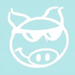 Dekoraufkleber Applikationsaufkleber Pork- Schwein in 4 Farben  AP0921 rot