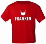 T-Shirt mit Print - Franken Emblem - 09387 rot - Gr. M