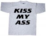 T-Shirt unisex mit Aufdruck - Kiss my Ass - 09458 grau - Gr. S-XXL