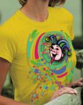 T-Shirt mit Print Karneval Fasching - Narrenkopf - 09514 - Gr. S