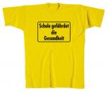 T-Shirt unisex mit Print - Schule gefährdet ... - 09546 gelb - Gr. S-XXL