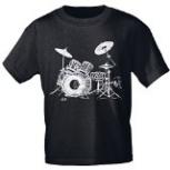 T-Shirt unisex mit Print - Drums - von ROCK YOU MUSIC SHIRTS - 09605 schwarz - Gr. S - XXL