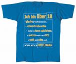 T-Shirt unisex mit Aufdruck - Ich bin über 18...wohne im Hotel Mama - 09671blau - Gr. S-XXL
