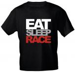 T-Shirt mit Print - EAT SLEEP RACE - 09958 schwarz - Gr. S-4XL