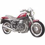 Aufnäher - Motorrad rot - 04170 - Gr. ca. 10,5 x 7,5cm - Patches Stick Applikation