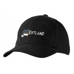 Baseballcap mit Einstickung - Fahne Flagge Estland - 69607 schwarz