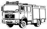 Aufkleber Wandapplikation - Feuerwehrauto Feuerwehrwagen - AP1008 schwarz / 70cm