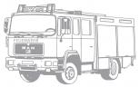 Aufkleber Wandapplikation - Feuerwehrauto Feuerwehrwagen - AP1008 silber / 70cm