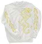 Sweatshirt mit Print - Drache Drake - 10114 - versch. farben zur Wahl - weiß / XXL