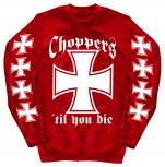 Sweatshirt mit Print - Choppers - 10116 - versch. farben zur Wahl - rot / S