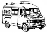 Aufkleber Wandapplikation - Rettungswagen - AP1011 - versch. Farben und Größen schwarz / 70cm