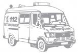Aufkleber Wandapplikation - Rettungswagen - AP1011 - versch. Farben und Größen silber / 70cm