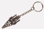 Metall- Schlüsselanhänger mit plastischem Feuerwehrmotiv - Kette und starkem Schlüsselring - 02315