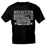 T-Shirt Sprücheshirt Handwerker - Elektriker - 10284 Schwarz S