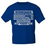 T-Shirt Sprücheshirt Handwerker - Heizungsbauer  - 10287 S / dunkelblau
