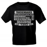 T-Shirt Sprücheshirt Handwerker - Trockenbauer - 10291 schwarz / XL