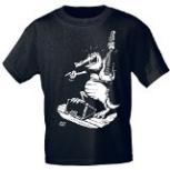 T-Shirt unisex mit Print - Guitar gator - von Rock you Music Shirts - 10530 schwarz - Gr. S - XXL