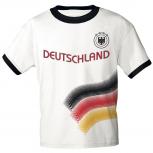 Kinder T-Shirt mit Print Deutschland Adler 4 Sterne 78570 Gr. 110-164 weiß / 98/104
