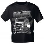 T-Shirt mit Print - Truck LKW Hard Work Performance ManPower - 10651 schwarz Gr. S-3XL