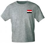 T-Shirt mit Print - Ägypten Fahne Flagge - 10826 grau / M