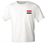 T-Shirt mit Print - Ägypten Fahne Flagge - 10826 weiß / S