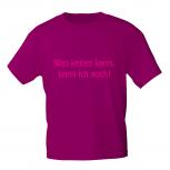 T-Shirt mit Print - Was keiner kann kann ich auch - 10860 burgund - Gr. S-2XL