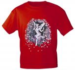 T-Shirt mit Print - Fee Rosenbogen - 10865 - versch. Farben zur Wahl - rot / XL
