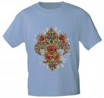 T-Shirt mit Print - Fantasy Rose - 10891 - versch. Farben zur Wahl - hellblau / L