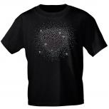 T-Shirt mit Steinen Strasssteinen Glitzer | Herz Heart | 10994 schwarz | Gr. XL